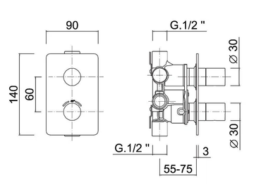 EGO - F8277 - Recessed thermostatic shower mixer with plate by Rubinetteria Giulini - view 3